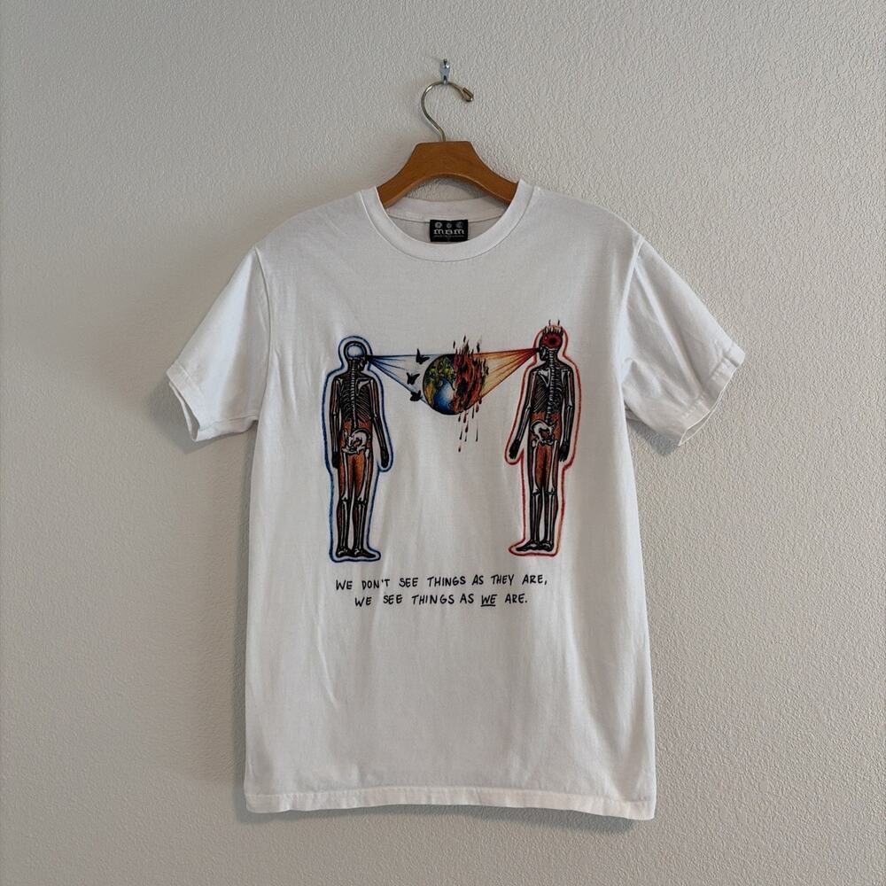 MBM EVOL White Mens T Shirt Size S Skeleton Juice WRLD Short Sleeve Y2K